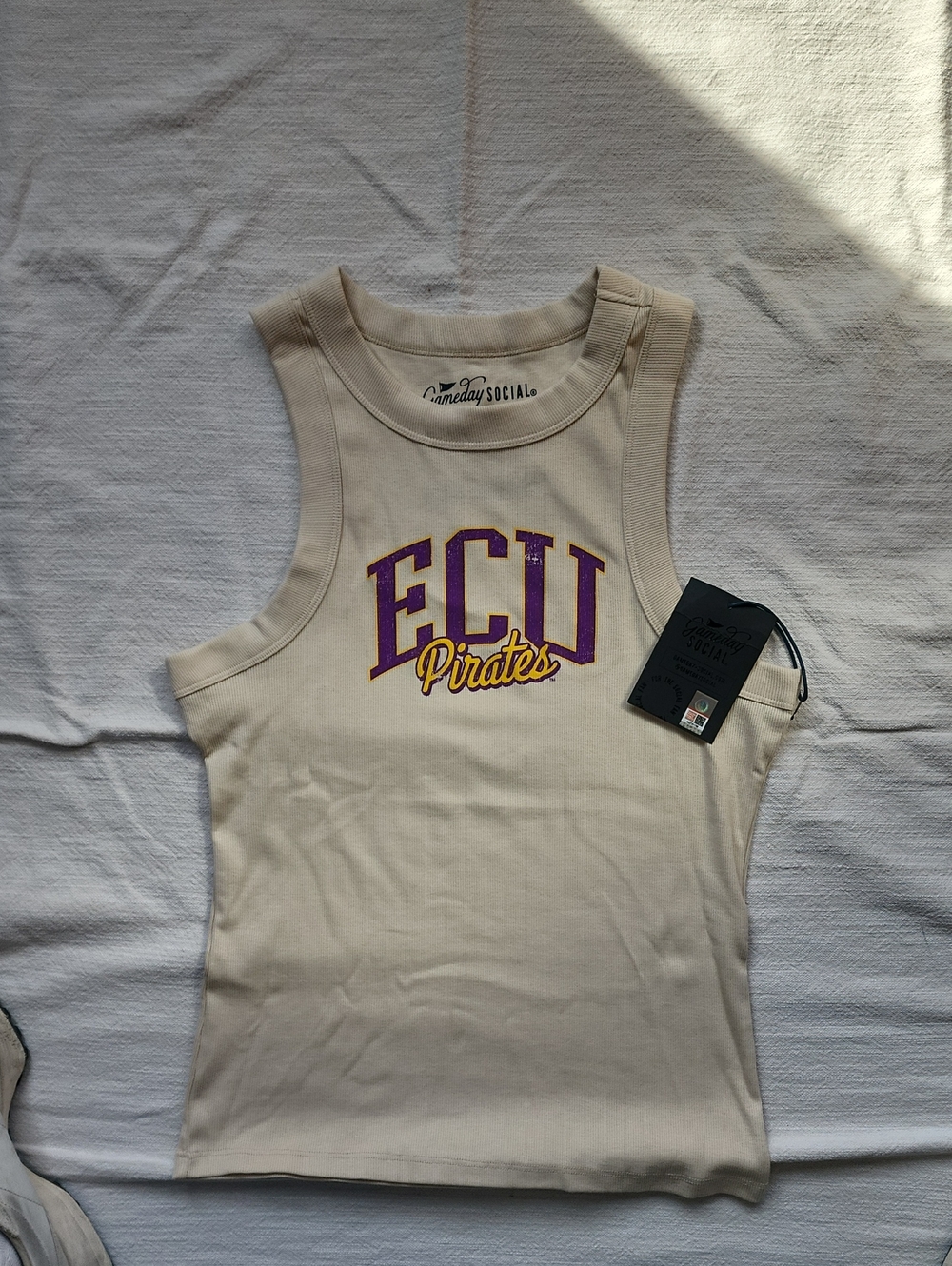 ECU Pirates Cream Graphic Tank